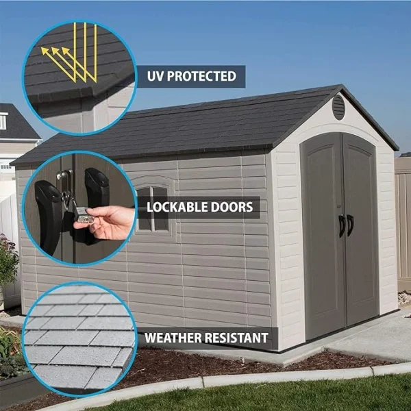 Lifetime 6402 Outdoor Storage Shed, 8 by 12.5 Feet; 2 windows - Image 2