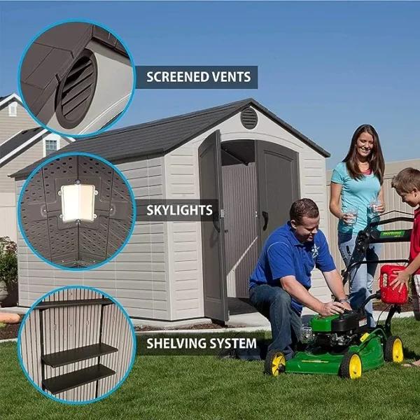 Lifetime 6402 Outdoor Storage Shed, 8 by 12.5 Feet; 2 windows - Image 3
