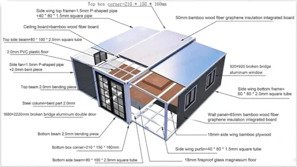 Prefabricated Expandable Mobile House with Terrace and Sloping Roof - Image 2