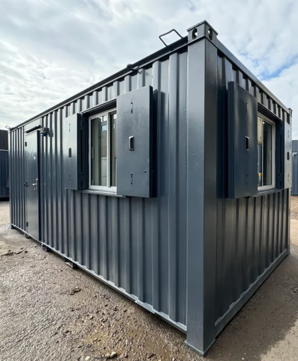 21ft x 8ft Container Office Cabin | Portable Anti-Vandal Building
